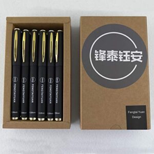 fengtaiyuan 038p18, gel ink rollerball pens, black ink, ultra fine 0.38mm, 18 pack, writing smooth, cool pens (0.38mm-black-18pack)