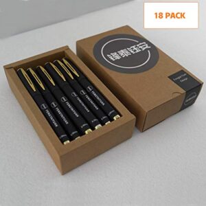 Fengtaiyuan 038P18, Gel Ink Rollerball Pens, Black Ink, Ultra FIne 0.38mm, 18 Pack, Writing Smooth, Cool Pens (0.38mm-Black-18Pack)