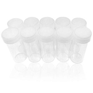 BCW Clear Quarter Coin Tubes with Screw-On Cap, Each Holds 40 Quarters (10-Tubes Total)