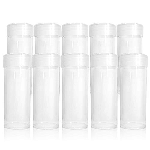 BCW Clear Quarter Coin Tubes with Screw-On Cap, Each Holds 40 Quarters (10-Tubes Total)