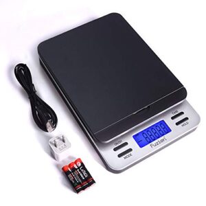 fuzion shipping scale, accurate digital postal scale 86 lb/0.1 oz with hold and tare function, lcd display, postage scale for packages and mailing, battery and ac adapter included