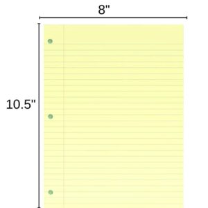 1InTheOffice Wide Filler Paper, Loose Leaf Binder Paper, Pastel, 8"W x 10.5"H, 100/Pack