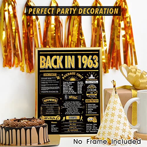 InstaDecor 60th Birthday Card Gifts for Men and Women, Happy and Funny Birthday Cards for Husband, 8x10 inch Print for Party Supplies Centerpieces, Gold Laser