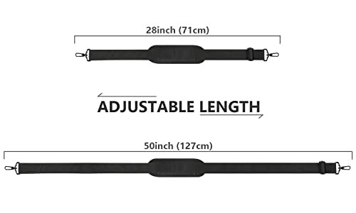 Shoulder Straps for Bags, 52" Adjustable Replacement Shoulder Strap for Laptop Bag, Universal Comfortable Computer Bag Belt with Metal Hooks for Crossbody Briefcase Duffel Messenger Bag Case, Black