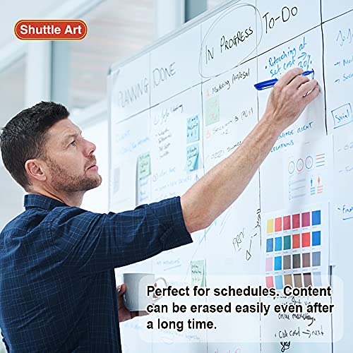 Shuttle Art Wet Erase Markers, 15 Colors 1mm Fine Tip Smudge-Free Markers, Use on Laminated Calendars,Overhead Projectors,Schedules,Whiteboards,Transparencies,Glass,Wipe with Water