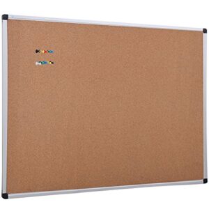 xboard cork board 36 x 24, notice cork bulletin board , corkboard with aluminum frame and push pins for display