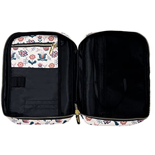 Bible Cover Bag for Women, Floral Bible Bag with Handle, Pockets and Zipper for Standard and Large Size Study Bible Case 10.2" X 2.7" X 7.5"