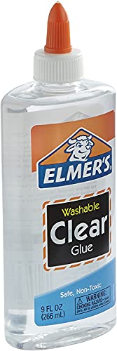 Elmer's Liquid School Glue, Clear, Washable, 9 Ounces, 1 Count Pack of 4