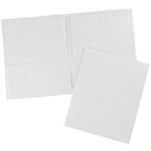 AVERY Two Pocket Folders, Holds up to 40 Sheets, Business Card Slot, 25 White Folders (47991)