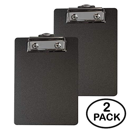 ZFBB- Mini Clipboards 4" x 6" - Great for Small Notepads - 2 Pack (Black (Deluxe Version))