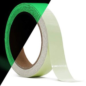 glow in the dark tape 30 ft x 1 inch,fluorescent tape, premium quality non-toxic, waterproof stickers for stairs,walls,steps and exit sign