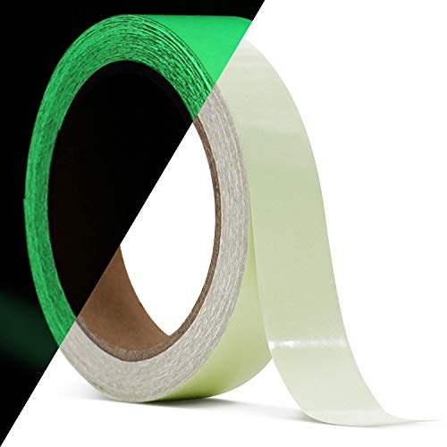 Glow in The Dark Tape 30 ft x 1 inch,Fluorescent Tape, Premium Quality Non-Toxic, Waterproof Stickers for Stairs,Walls,Steps and Exit Sign