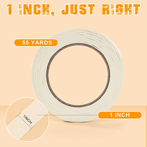 Masking Tape Bulk 1 Inch 20 Packs Drafting Painters Tapes White Beige, General purpose Masking Tapes for Painting, Labeling, Packing, Craft, Art, Home, Office, School, 1 Inch x 55 Yards x 20 Rolls