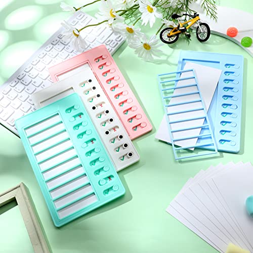 4 Pcs Blank Chore Chart for Kids, Plastic Checklist Board with 8 Detachable Cardstock for Home Routine Planning