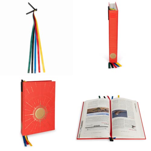 Superior Essentials Genuine Leather Multi Page Magnetic Attachable Bookmark with 5 Multi-Colored Bookmarks-Great for Bibles-Magnetic Hold Makes This The only Bookmark That Will Never Fall Out