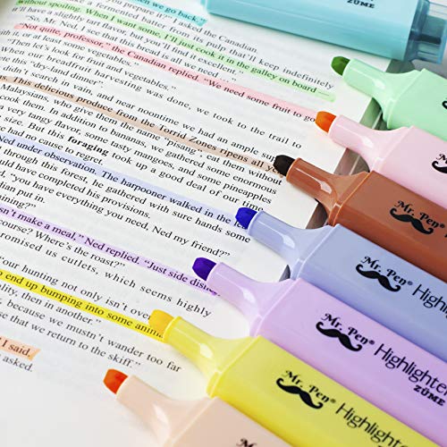 Mr. Pen- Pastel Highlighter, 8 pcs, Tank Style, Chisel Tip, Highlighters Pastel, Bible Highlighter, Aesthetic School Supplies, Cute School Supplies, Aesthetic Cute Highlighters, Highlighters No Bleed