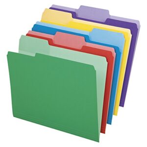 pendaflex 84370 file folders with erasable tabs, 1/3 cut top tab, letter, assorted (pack of 30)