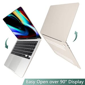 DONGKE Compatible with MacBook Air 13 inch Case 2021 2020 2019 2018 Release Model: M1 A2337 A2179 A1932, Matte Hard Case Cover for MacBook Air 13 inch with Retina Display Fits Touch ID - Stone