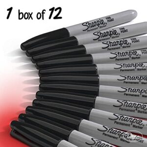 Black Permanent Markers - Black Permanent Marker - Fine Point Marker - Fine Tip Permanent Marker - Black Markers - Magic Marker - School And Office - 12 Pen Markers - Dean Products