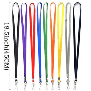 Beebel Black Lanyard Bulk Lanyards for Id Badges Flat Lanyard with Badge Clip Swivel Hook 50 Pack