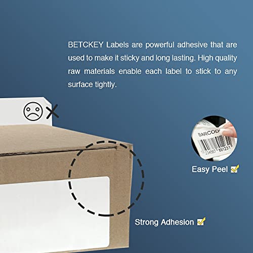 BETCKEY - Compatible Continuous Label Replacement for Brother DK-2205 (2-3/7" x 100'), Use with Brother QL Label Printers [10 Rolls/ + 2 Reusable Holder Frames]