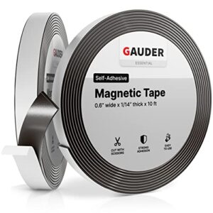 gauder magnetic tape self adhesive (0.6 inch x 10 feet) | magnetic strips with adhesive backing | magnet roll