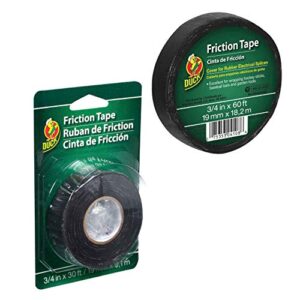 Duck Brand 393150 Friction Tape, 3/4-Inch x 60 Feet, Single Roll, Black