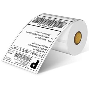 4″x6″ direct thermal shipping label compatible with zebra, jadens, idprt sp410, polono perforated postage label paper for munbyn, rollo, jiose, permanent adhesive, commercial grade, 200 labels/roll