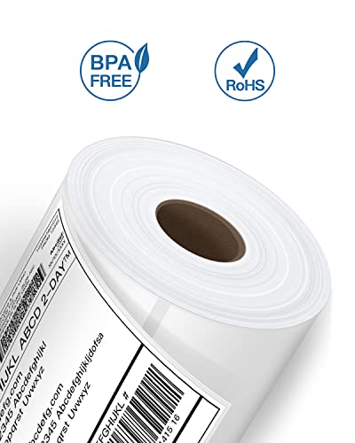 4"x6" Direct Thermal Shipping Label Compatible with Zebra, JADENS, iDPRT SP410, POLONO Perforated Postage Label Paper for MUNBYN, Rollo, Jiose, Permanent Adhesive, Commercial Grade, 200 Labels/Roll