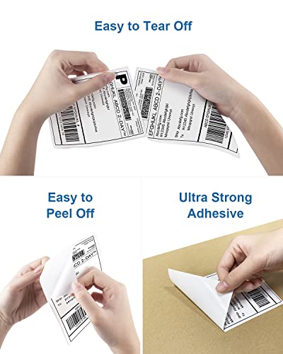 4"x6" Direct Thermal Shipping Label Compatible with Zebra, JADENS, iDPRT SP410, POLONO Perforated Postage Label Paper for MUNBYN, Rollo, Jiose, Permanent Adhesive, Commercial Grade, 200 Labels/Roll