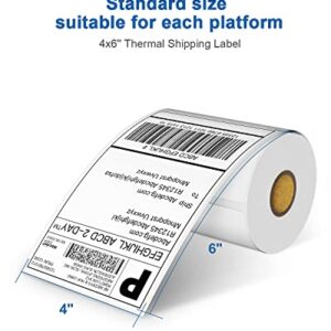 4"x6" Direct Thermal Shipping Label Compatible with Zebra, JADENS, iDPRT SP410, POLONO Perforated Postage Label Paper for MUNBYN, Rollo, Jiose, Permanent Adhesive, Commercial Grade, 200 Labels/Roll