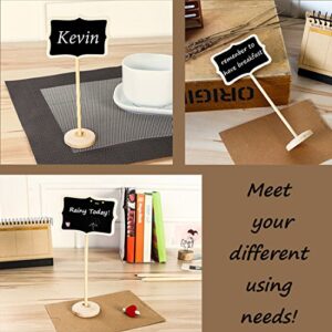 15 Pack Wood Mini Chalkboard Signs with Support Easels, Place Cards, Small Rectangle Chalkboards Blackboard for Weddings, Birthday Parties, Message Board Signs and Special Event Decorations