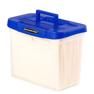 bankers box heavy duty portable plastic file box with hanging rails, letter, 1 pack (0086304)