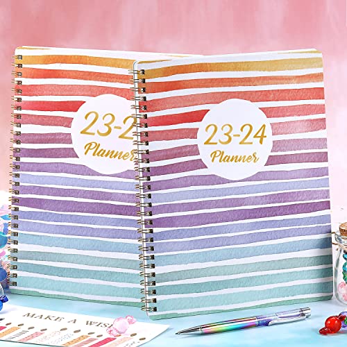 2023-2024 Planner - Academic Planner 2023-2024, 8" x 10", Jul. 2023 - Jun. 2024, Weekly Monthly Planner with Marked Tabs + Thick Paper + Contacts + Calendar + Holidays + Twin-Wire Binding - Rainbow