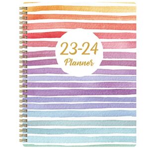 2023-2024 Planner - Academic Planner 2023-2024, 8" x 10", Jul. 2023 - Jun. 2024, Weekly Monthly Planner with Marked Tabs + Thick Paper + Contacts + Calendar + Holidays + Twin-Wire Binding - Rainbow