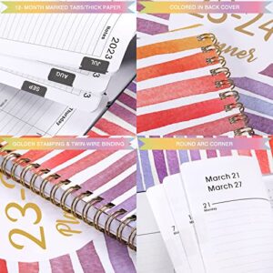 2023-2024 Planner - Academic Planner 2023-2024, 8" x 10", Jul. 2023 - Jun. 2024, Weekly Monthly Planner with Marked Tabs + Thick Paper + Contacts + Calendar + Holidays + Twin-Wire Binding - Rainbow