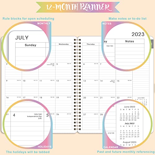 2023-2024 Planner - Academic Planner 2023-2024, 8" x 10", Jul. 2023 - Jun. 2024, Weekly Monthly Planner with Marked Tabs + Thick Paper + Contacts + Calendar + Holidays + Twin-Wire Binding - Rainbow