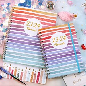 2023-2024 Planner - Academic Planner 2023-2024, 8" x 10", Jul. 2023 - Jun. 2024, Weekly Monthly Planner with Marked Tabs + Thick Paper + Contacts + Calendar + Holidays + Twin-Wire Binding - Rainbow