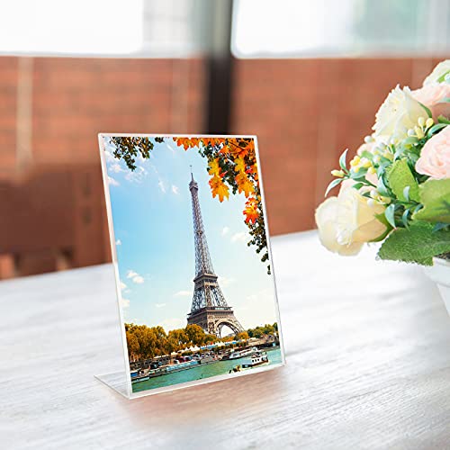 COYMOS Acrylic Sign Holder 6 Pack 8.5x11 Slant Back Acrylic Stands for Display Plexiglass Clear Acrylic Display Stands for Ad Frame, Picture Photo Frames, Promotions, Restaurants, Office, Store, Home