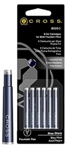 cross slim fountain pen refill – blue/black