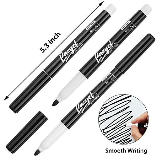 Dry Erase Markers Bulk, LAZGOL 60 Pack Black Low Odor Whiteboard Markers, Fine Point Dry Erase Markers Perfect for Writing on Dry Erase Whiteboard Mirror Glass for School Office Home