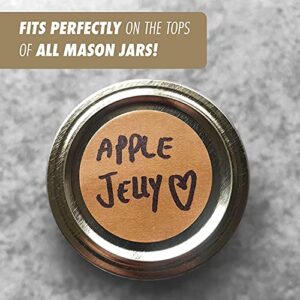 MESS Dissolvable Canning Labels for Jars – 200 Kraft Dissolvable Mason Jar Labels - Dissolvable Food Labels for Containers - Jam Homemade Canning Jar Labels Stickers - Removable Mason Jar Labels 1.5"