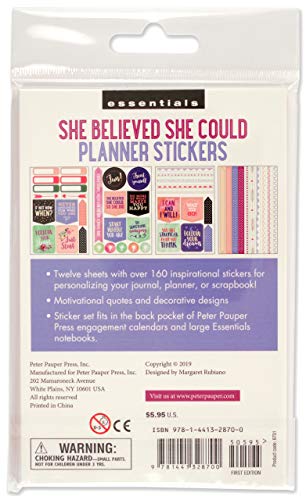 Essential Weekly Planner Stickers - She Believed She Could (Set of 160 Stickers)