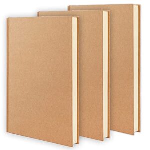 eoout 3pcs blank notebook, hardcover sketchbook unlined notebook, 120 sheets, 100gsm paper, 5.6 x 8.2in, journal for drawing, art, travelers ideal gifts, students and office supplies