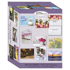Shared Blessings 48 All Occasion Religious Greeting Cards Value Pack 2 - King James Version Scriptures - Faith Based Greeting Cards - Inspirational Thinking of You Cards with Envelopes - Assorted Designs including Religious Birthday, Thinking of You Cards