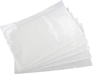 clear 7.5” x 5.5” packing list envelopes, adhesive shipping label pouch/sleeve (50 pack)