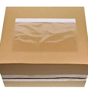 Clear 7.5'' x 5.5'' Packing List Envelopes, Adhesive Shipping Label Pouch/Sleeve (50 Pack)