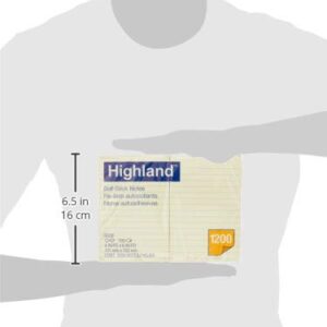 Highland Sticky Notes, 4 x 6 Inches, Yellow, 12 Pack (6609)