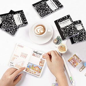 Mini Composition Notebook, Cute 30 Pack Black Narrow Ruled Mini Composition Books Bulk by Feela, Small Pocket Marble Journal Notebooks for Kids Students College Office, Pocket Size 4.5 x 3.25 in