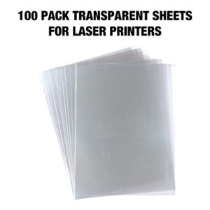 Samsill Economy Transparent Printer Sheets, Projector Film, Clear Transparency Film for Laser Jet Printers, 8.5 x 11 Inch Sheets - Black Image Only, Box of 100 Sheets